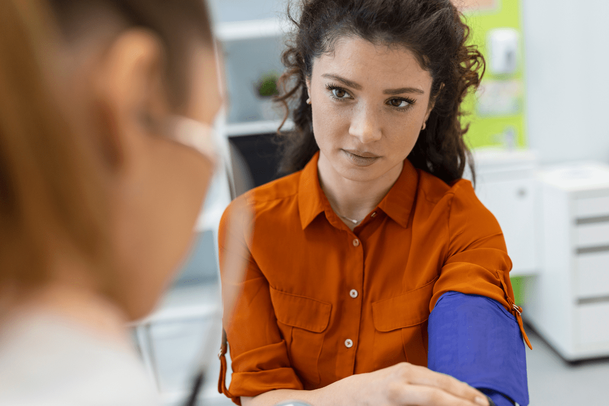 Woman at doctor's office